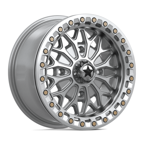 MSA Offroad Wheels MA53 Bolo UTV Beadlock Wheel 15 x 7, 4 x 137, +38 Offset, Gloss Silver