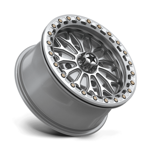 MSA Offroad Wheels MA53 Bolo UTV Beadlock Wheel 15x7, 4x156, +38 Offset, Gloss Silver with Machined Face