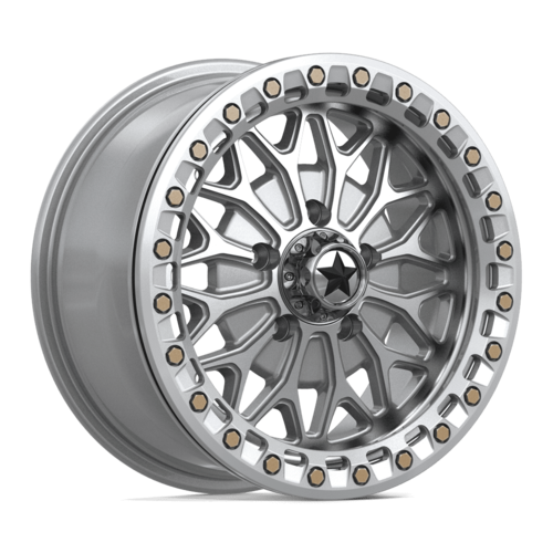 MSA Offroad Wheels MA53 Bolo UTV Beadlock Wheel 15x7, 5x4.5 Bolt Pattern, +38 Offset, Gloss Silver
