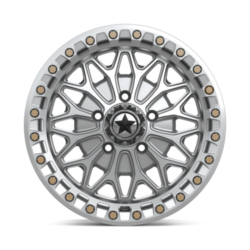 MSA Offroad Wheels MA53 Bolo UTV Beadlock Wheel 15x7, 5x4.5 Bolt Pattern, +38 Offset, Gloss Silver