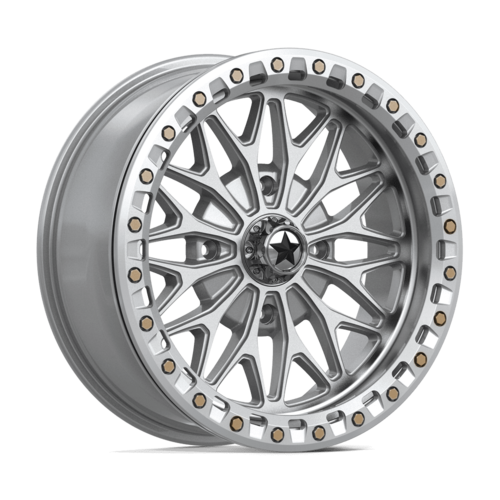MSA Offroad Wheels MA53 Bolo UTV Beadlock 18x7 4x137 +10 Gloss Silver with Machined Face