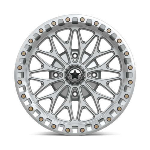 MSA Offroad Wheels MA53 Bolo UTV Beadlock Wheel 18x7, 4x156, +10 Offset, Gloss Silver
