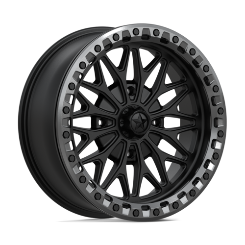 MSA Offroad Wheels MA53 Bolo UTV Beadlock Wheel 18x7, 4x137, +10 Offset, Matte Black with Gloss Gunmetal Ring