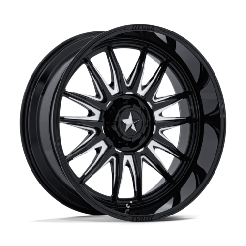 MSA Offroad Wheels M55 Commander UTV 24x10 Wheel, 5x4.5 Bolt Pattern, -25 Offset, Gloss Black Milled