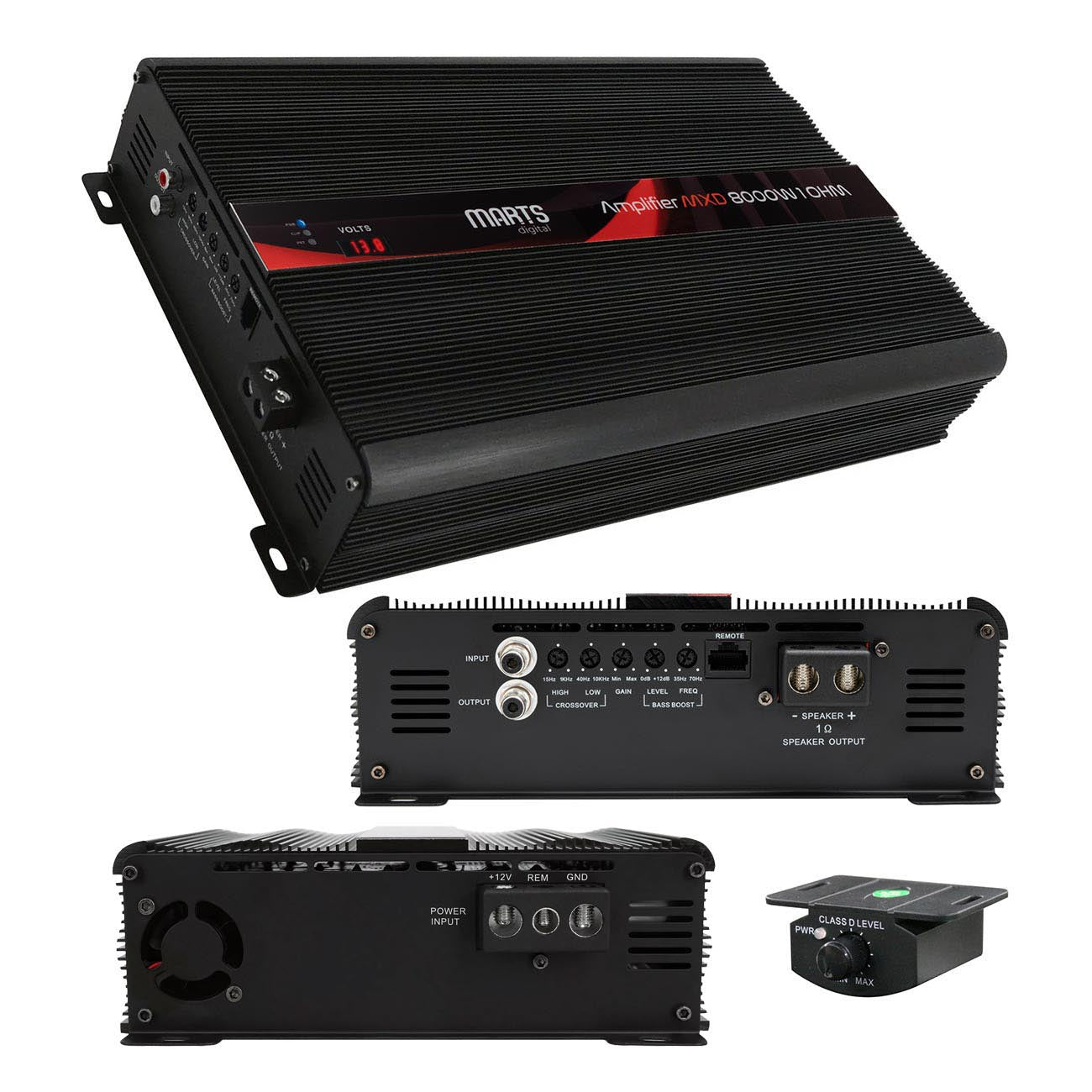 MARTS MXD80001OHM Full Range Monoblock Amplifier - 8000W RMS Power - View 1