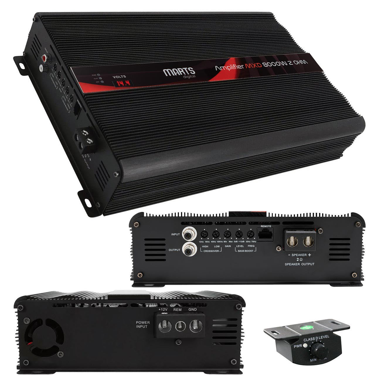 Marts MXD80002OHM Full Range Monoblock Amplifier - 8000W RMS Power - View 1