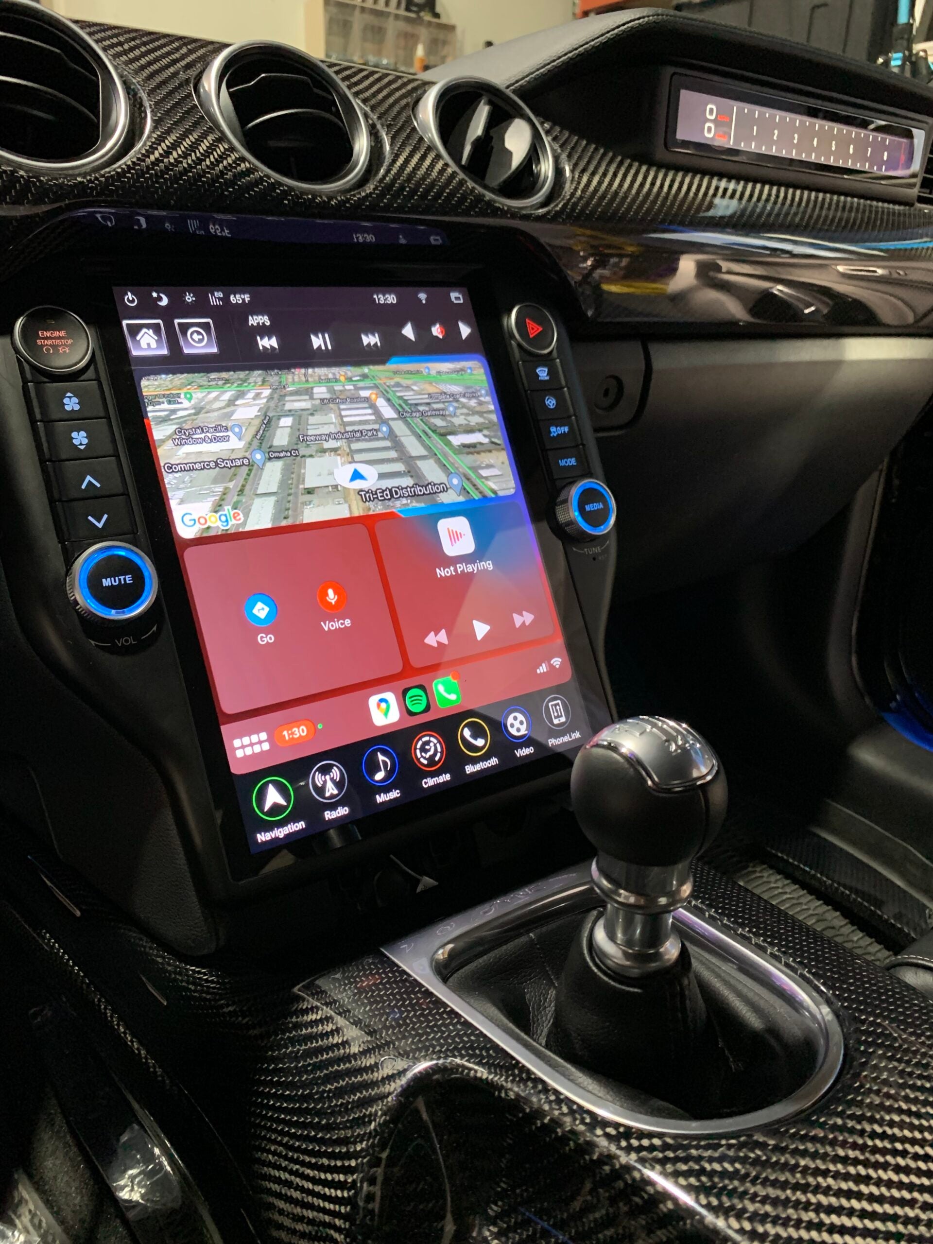 Linkswell 2015-23 FORD MUSTANG GENERATION 4 T-STYLE RADIO - Wireless CarPlay/Android Auto Adapter (NO HDMI INPUT) - TS-FDMU12-1RR-4B (Factory Rework) - View 2