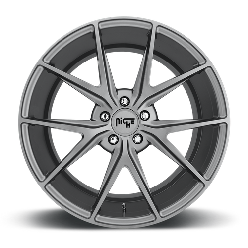 Niche 1PC M116 Misano 19-Inch Matte Gunmetal Wheel, 5x4.5-Inch Bolt Pattern, +45 Offset