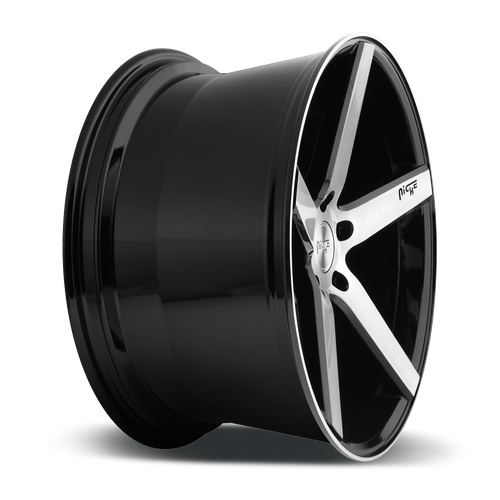 Niche M124 Milan 19x8.5 Gloss Black Brushed Wheel, 5x4.5 Bolt Pattern, +35 Offset