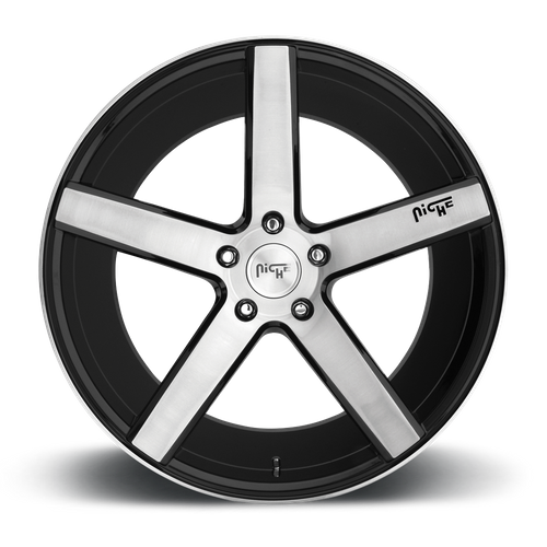 Niche 1PC M124 Milan 20x8.5 Gloss Black Brushed Wheel, 5x120, +35 Offset