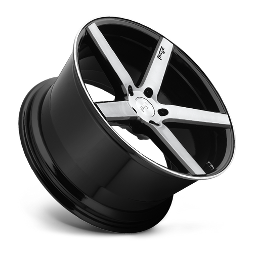 Niche 1PC M124 Milan 20x8.5 Gloss Black Brushed Wheel, 5x120, +35 Offset