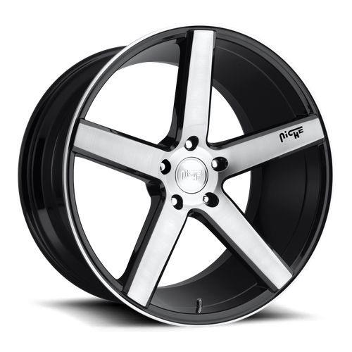 Niche M124 Milan 20x8.5 Gloss Black Brushed Wheel, 5x4.5 Bolt Pattern, +35 Offset