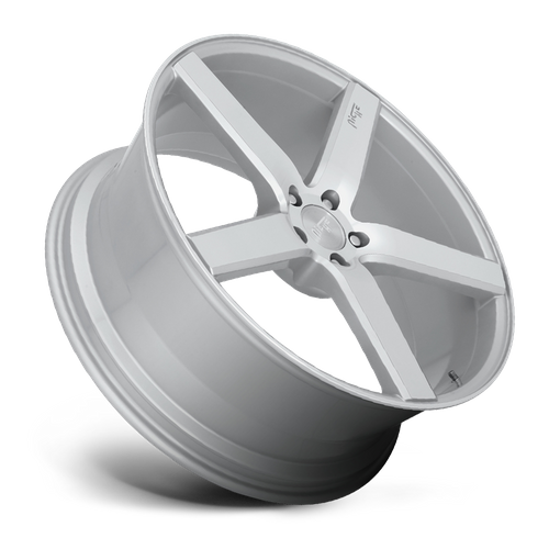 Niche M135 Milan 19x8.5 Gloss Silver Machined Wheel, 5x4.5 Bolt Pattern, +35 Offset