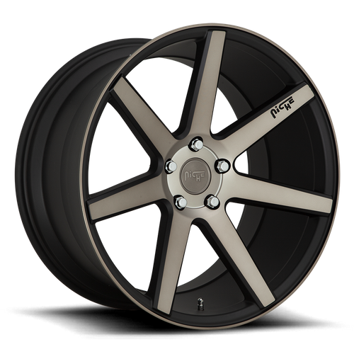 Niche 1PC M150 Verona 18x8 Matte Black Machined Wheel, 5x4.5 Bolt Pattern, +40 Offset