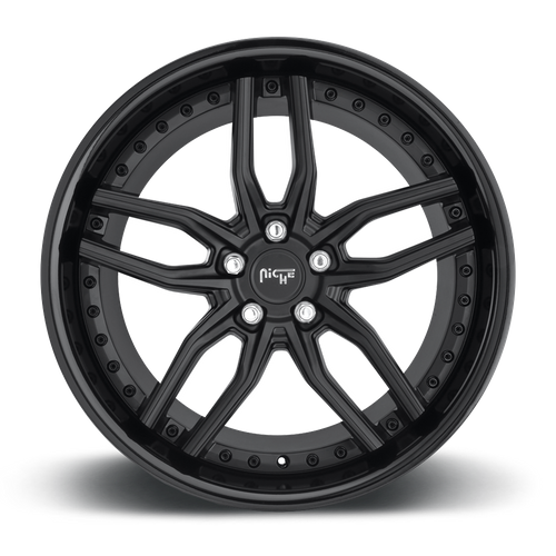Niche 1PC M194 Methos 20x9 Gloss Black Matte Black Wheel, 5x4.5, +35 Offset
