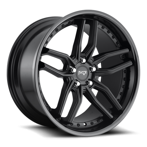 Niche 1PC M194 Methos 19x8.5 Gloss Black Matte Black Wheel, 5x4.5 Bolt Pattern, +35 Offset