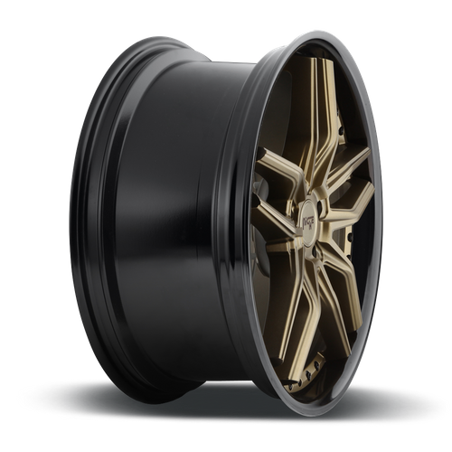 Niche 1PC M195 Methos 20x9 Matte Bronze Wheel with Black Bead Ring, 5x112, 38mm Offset