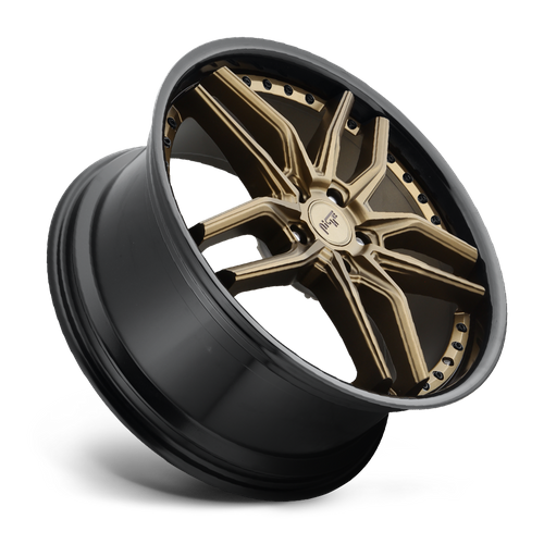 Niche 1PC M195 Methos 19x8.5 Wheel, 5x120 Bolt Pattern, Matte Bronze with Black Bead Ring, +35 Offset