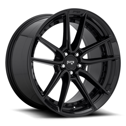 Niche 1PC M223 DFS 18x8 Gloss Black Wheel, 5x4.5 Bolt Pattern, +30 Offset