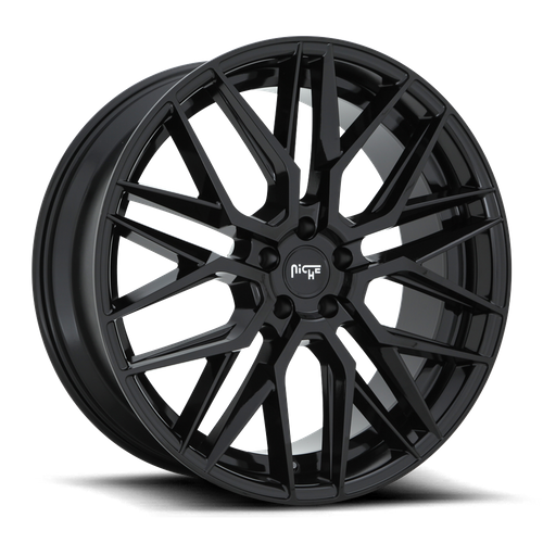 Niche 1PC M224 Gamma 24x10 Gloss Black Wheel, 5x4.5 Bolt Pattern, +35 Offset