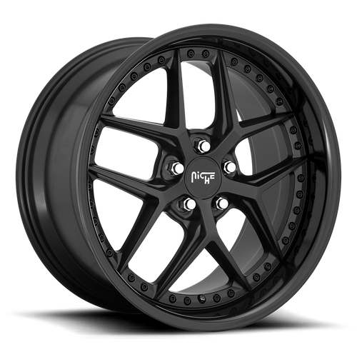 Niche 1PC M226 VICE 19-Inch Gloss Black and Matte Black Wheel, 5x4.5-Inch Bolt Pattern, +35 Offset