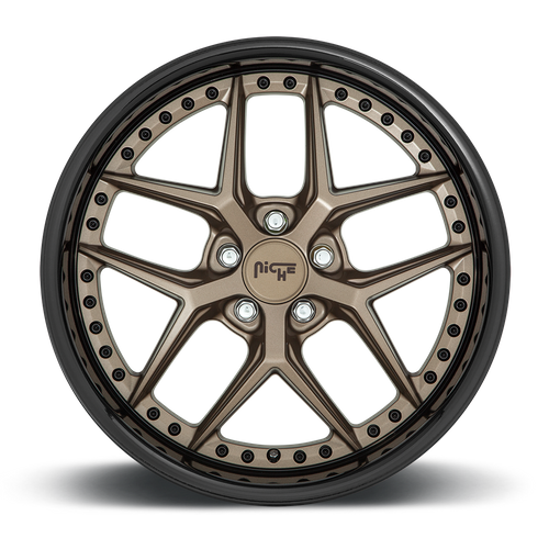 Niche 1PC M227 VICE 20x9 Matte Bronze Wheel with Black Bead Ring, 5x4.5 Bolt Pattern, +35 Offset