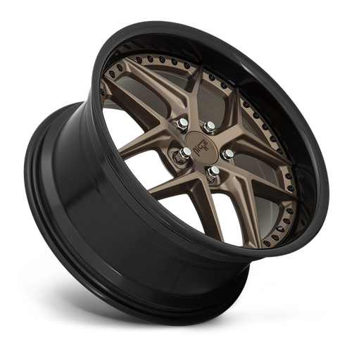 Niche 1PC M227 VICE 20x9 Matte Bronze Wheel with Black Bead Ring, 5x115, 18mm Offset