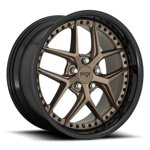 Niche 1PC M227 VICE 20x9 Matte Bronze Wheel with Black Bead Ring, 5x4.5 Bolt Pattern, +35 Offset