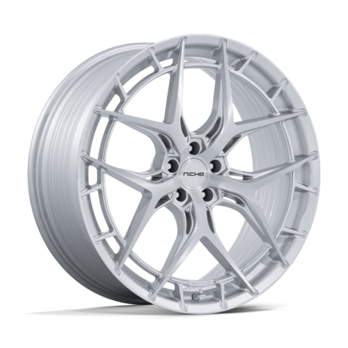 Niche 1PC NC286 Riviera 22-Inch Gloss Silver Brushed Face Wheel