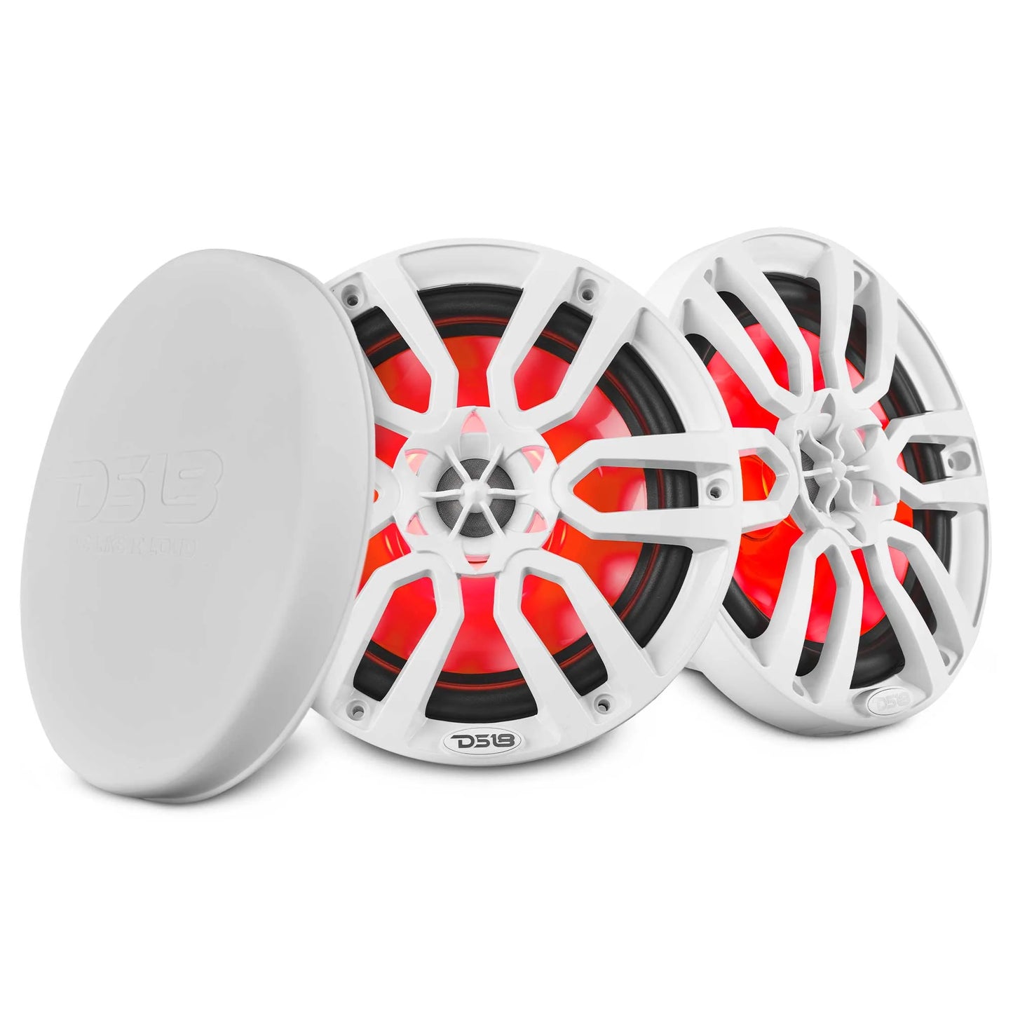 DS18 HYDRO 8" 2-Way Marine Speakers w/RGB LED Lights 375W - White [NXL-8]