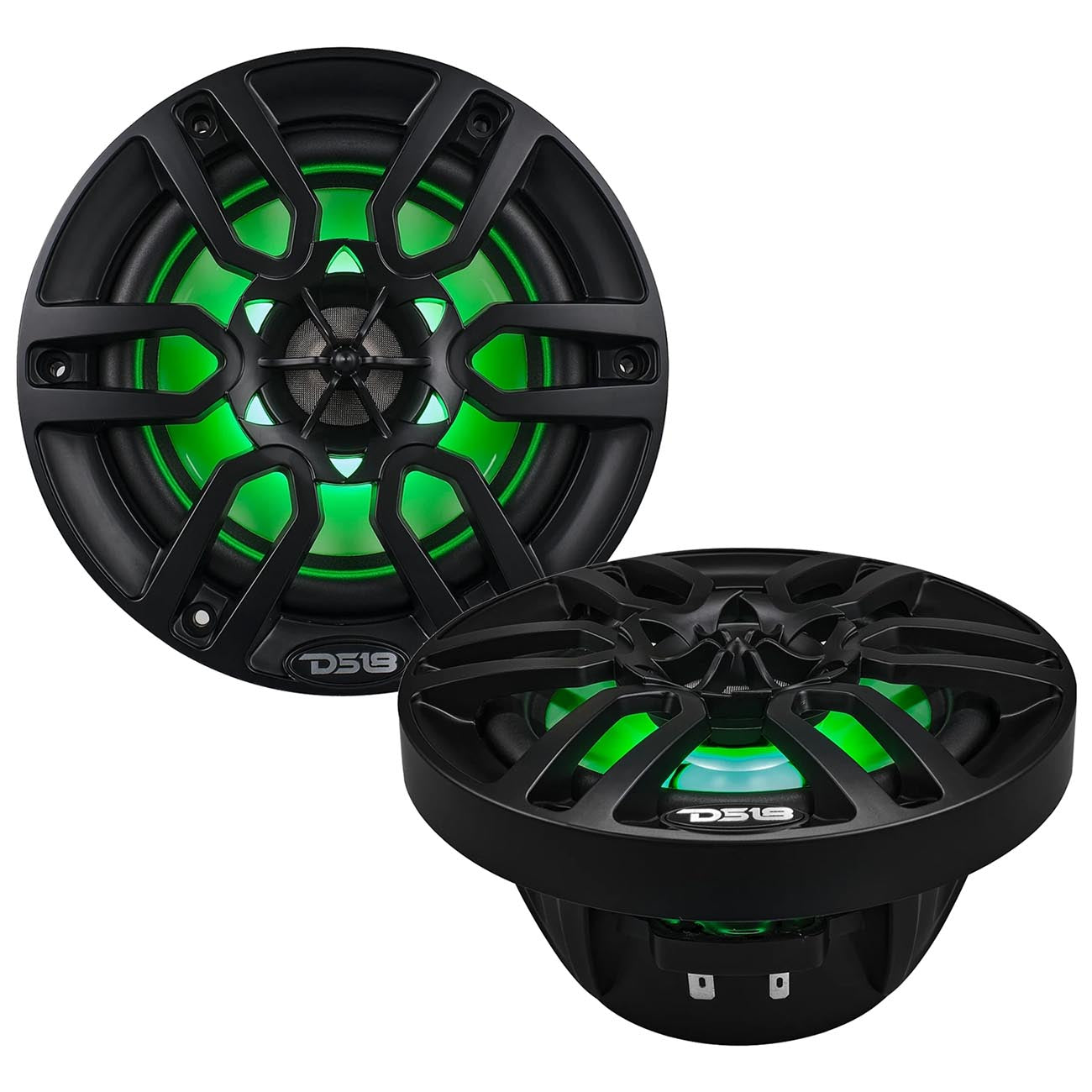 DS18 Marine 6.5-inch 2-Way Speaker with RGB LED Illumination - Black