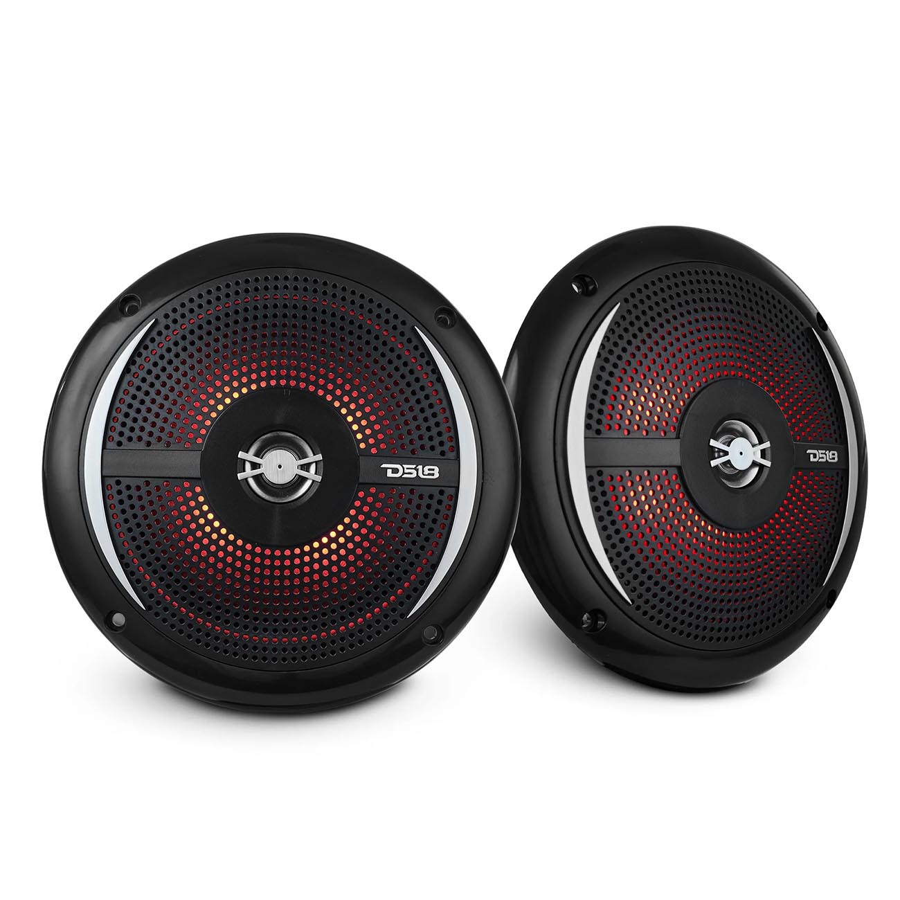 DS18 Marine 6.5-Inch Slim Mount 2-Way Speaker with RGB LED Illumination - Model NXL6SLBK