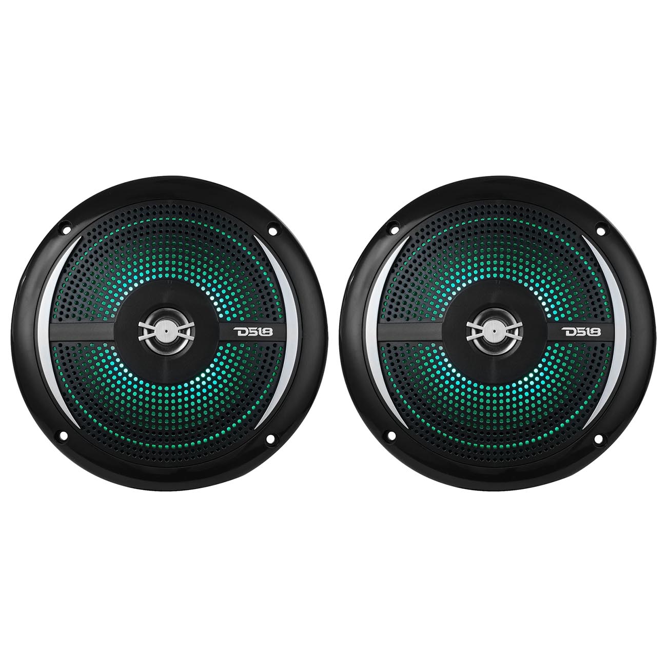DS18 Marine 6.5-Inch Slim Mount 2-Way Speaker with RGB LED Illumination - Model NXL6SLBK
