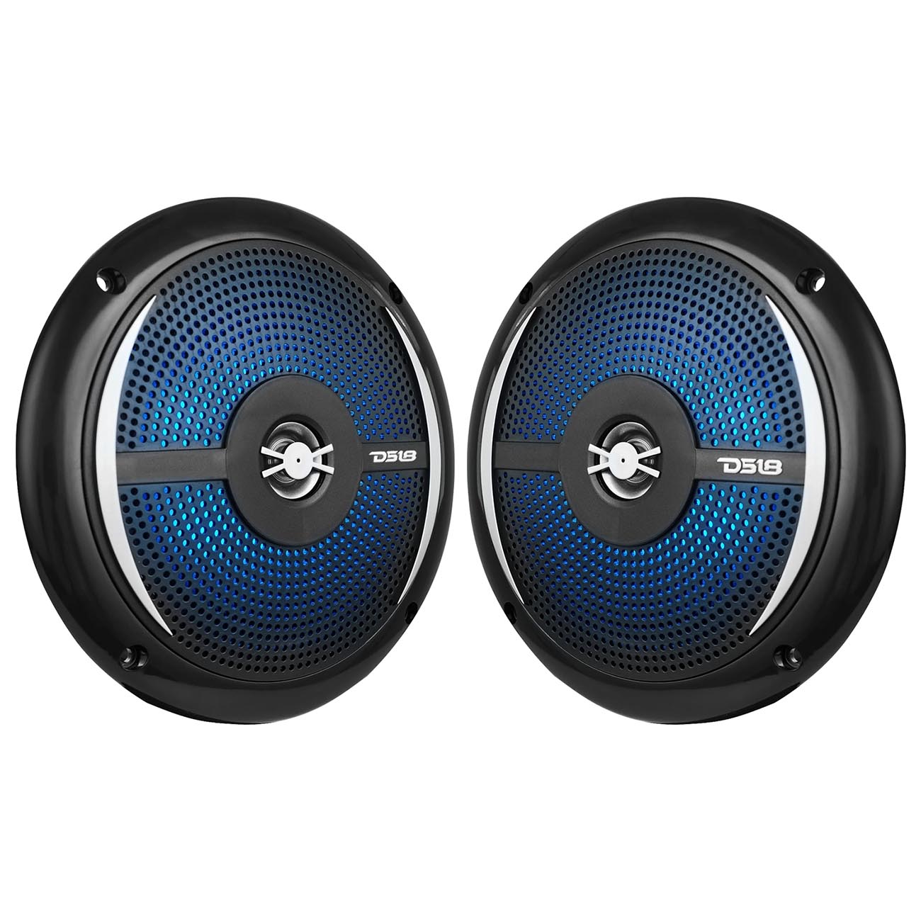 DS18 Marine 6.5-Inch Slim Mount 2-Way Speaker with RGB LED Illumination - Model NXL6SLBK