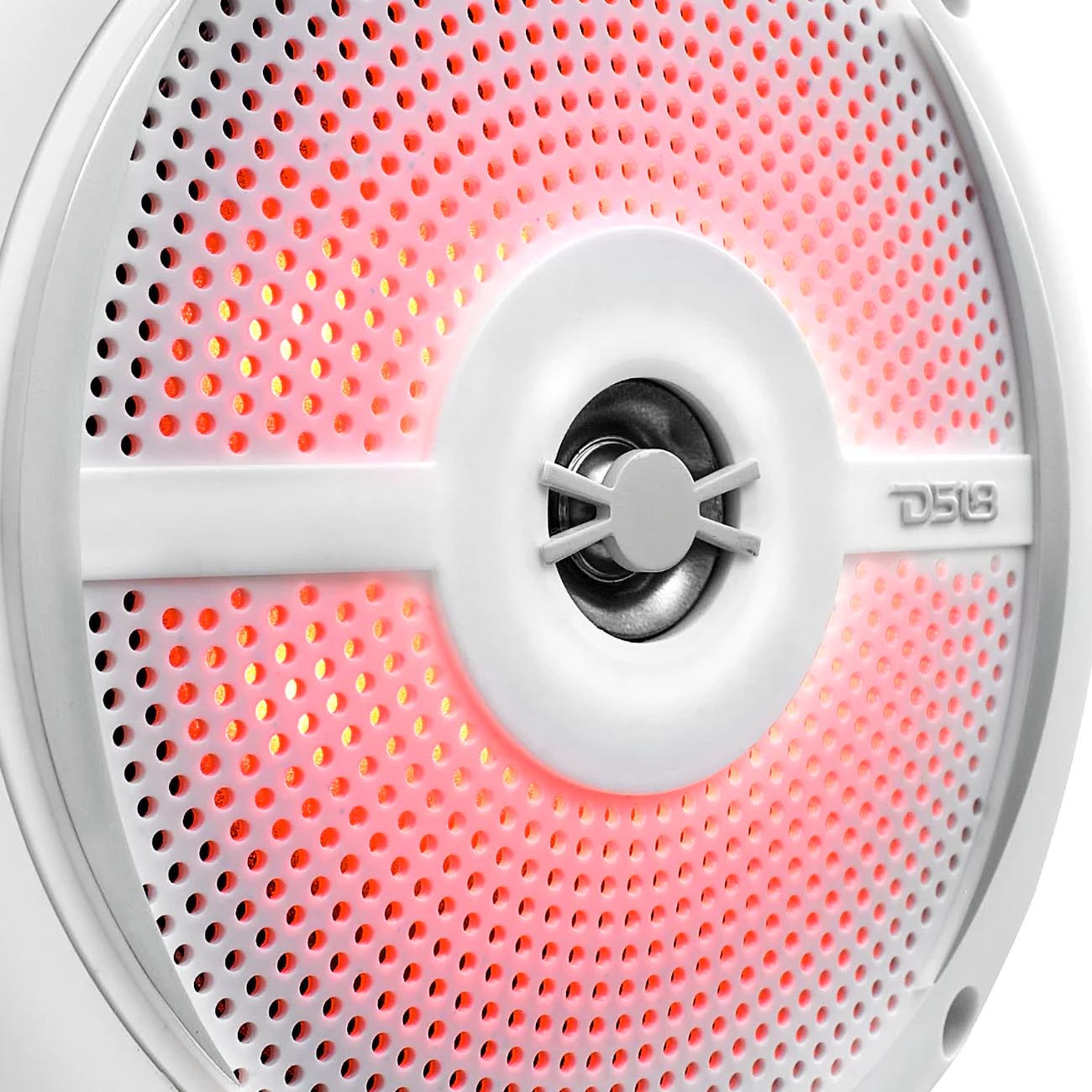 DS18 Marine 6.5-Inch Slim Mount 2-Way Speaker with RGB LED Illumination – White, Model NXL6SLWH