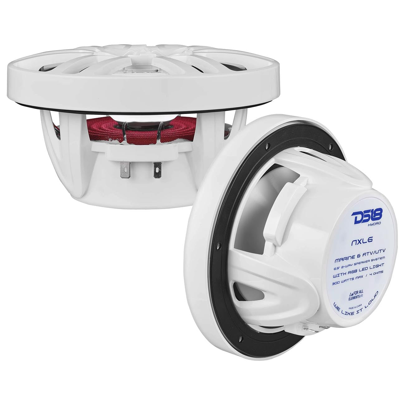 DS18 Marine 6.5-inch 2-Way Speaker with RGB LED Illumination - Model NXL6
