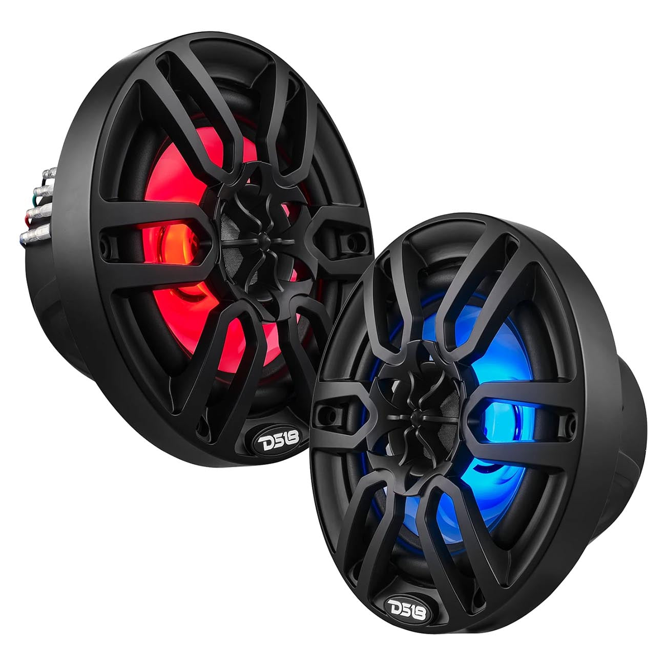 DS18 Marine 8-Inch 2-Way Marine Speakers with RGB LED Illumination - Black, Model NXL8BK