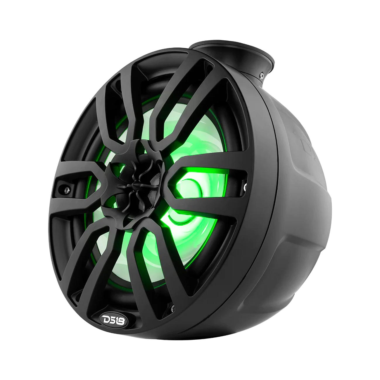 DS18 Marine/Powersports 2-Way 6.5 Inch Pod Speakers with RGB LED Lights - Black (Pair)