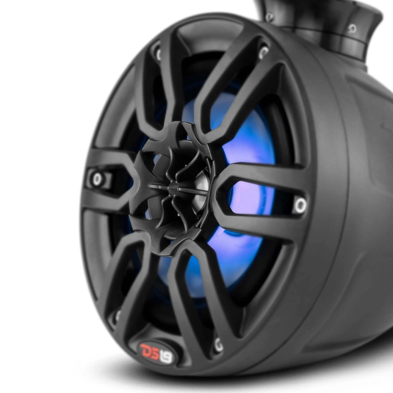 DS18 Marine/Powersports 2-Way 8-Inch Pod Speaker with RGB LED Lights - Black (Pair)
