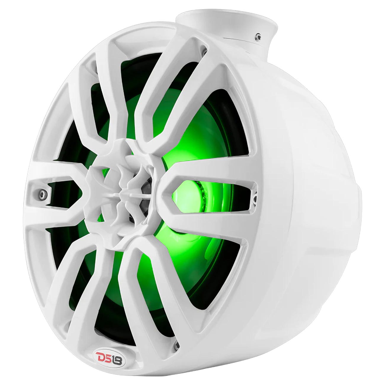 DS18 Marine and Powersports 8-Inch 2-Way Pod Speaker with RGB LED Lights - White (Pair)