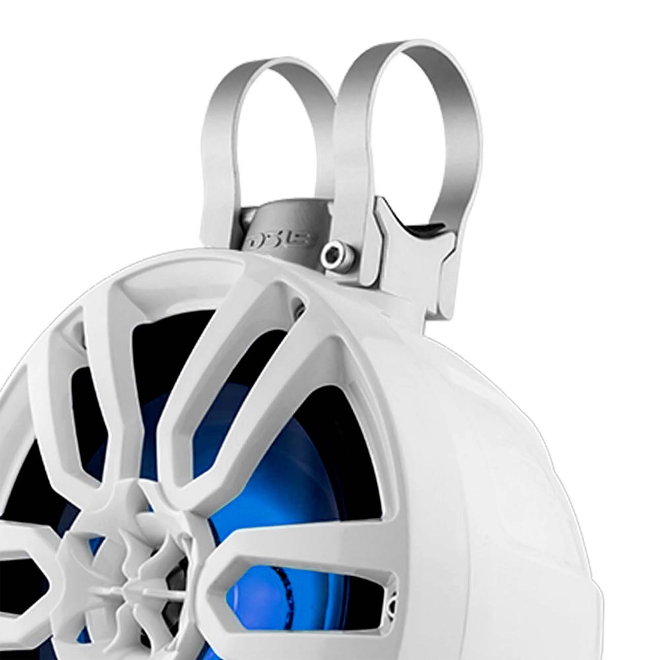 DS18 Marine and Powersports 8-Inch 2-Way Pod Speaker with RGB LED Lights - White (Pair)