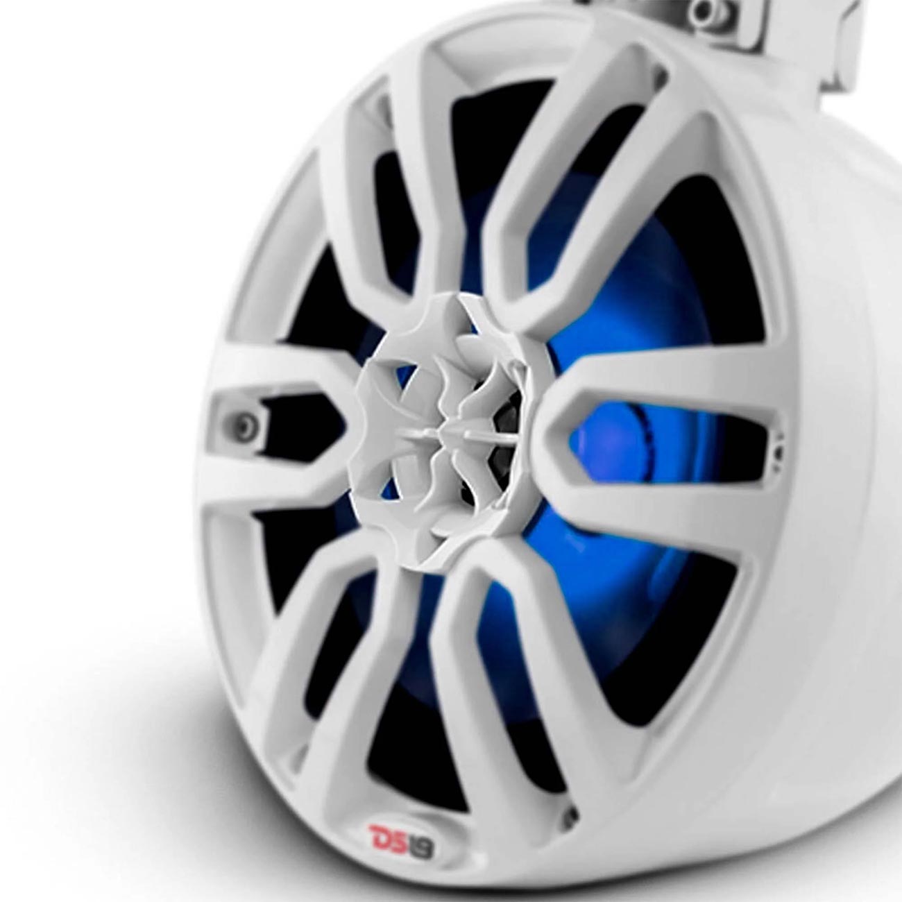DS18 Marine and Powersports 8-Inch 2-Way Pod Speaker with RGB LED Lights - White (Pair)