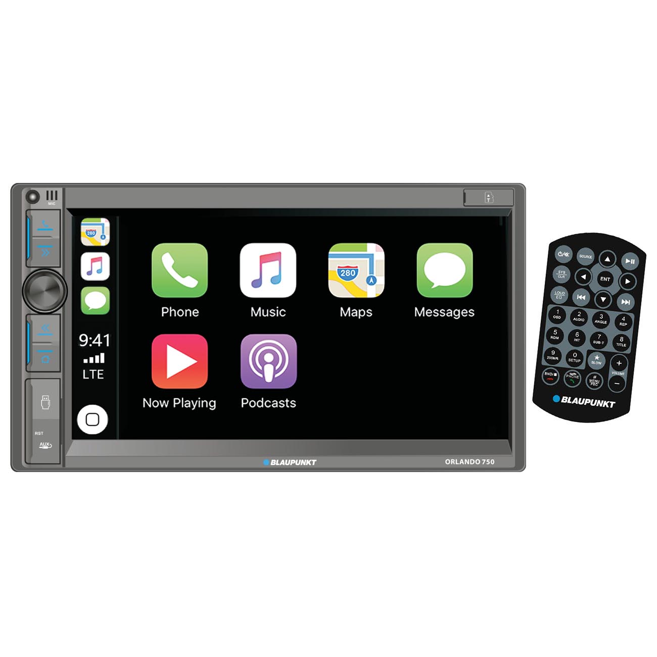 Blaupunkt 6.95-inch Double DIN Mechless Receiver with Wireless Apple CarPlay and - View 1