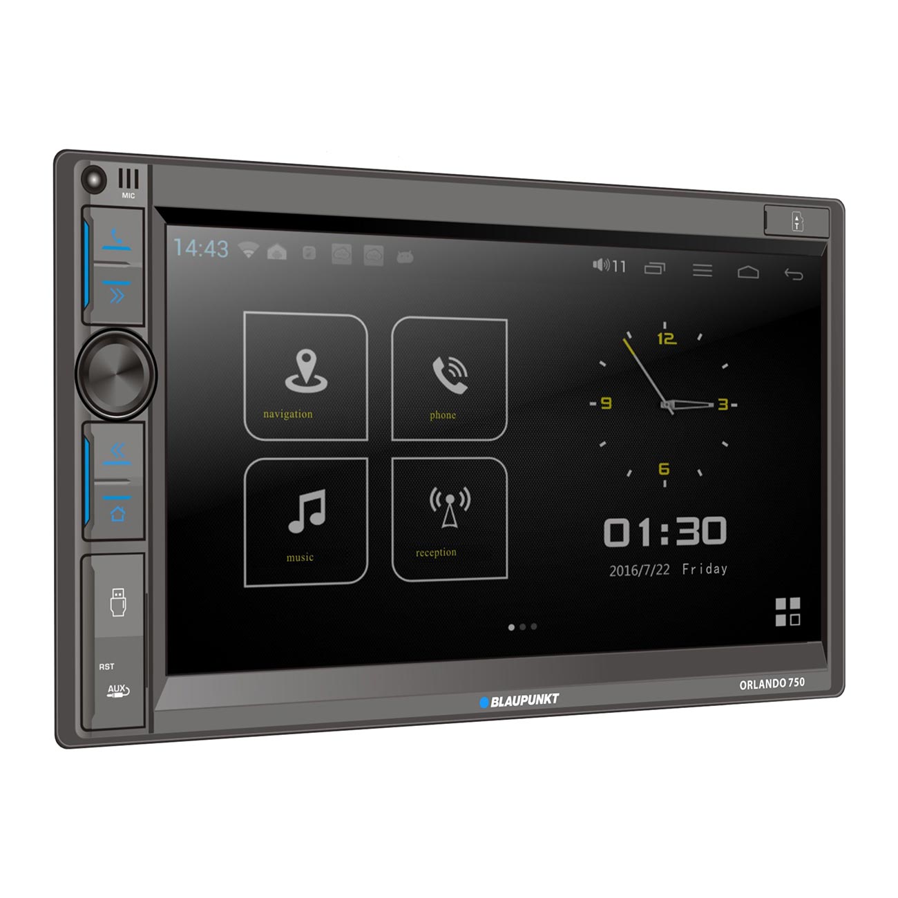 Blaupunkt 6.95-inch Double DIN Mechless Receiver with Wireless Apple CarPlay and - View 3