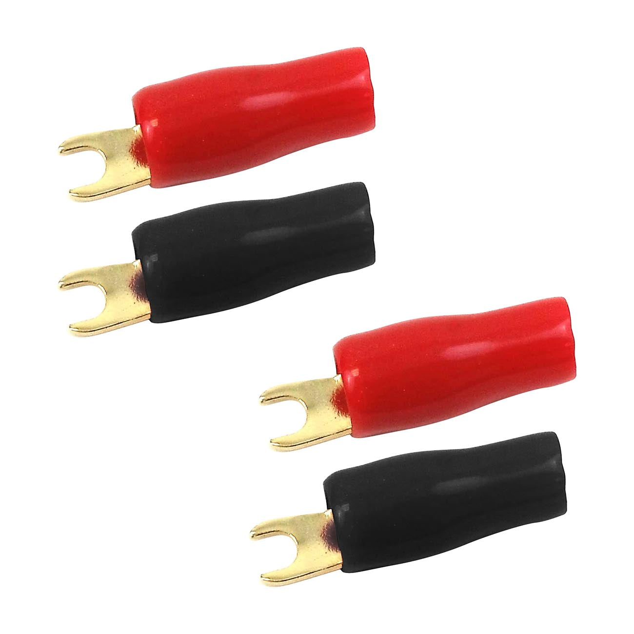 Nippon Audiopipe Gold Plated Spade Terminals for 4-Gauge Wiring (2 Pair)