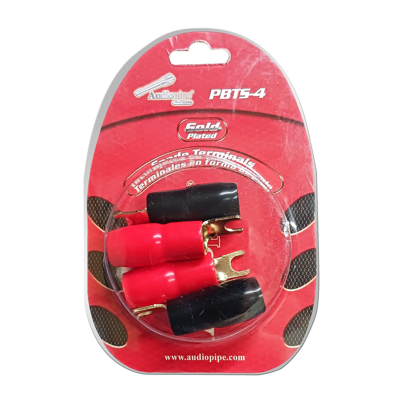 Nippon Audiopipe Gold Plated Spade Terminals for 4-Gauge Wiring (2 Pair)