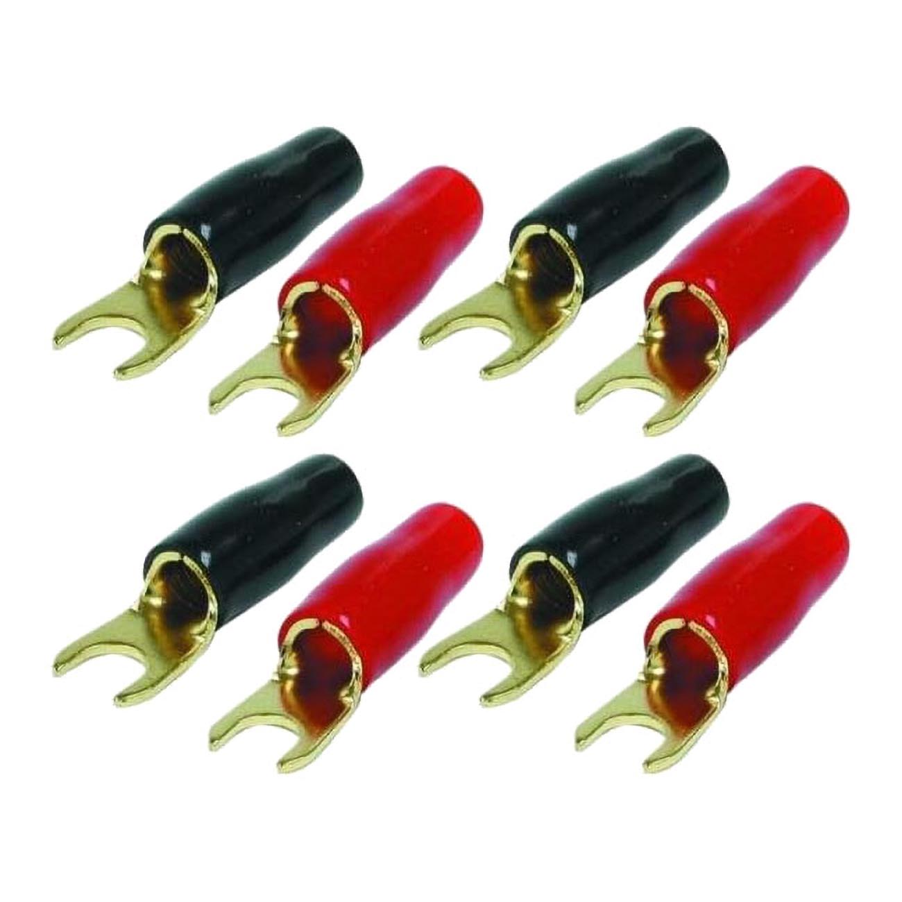 Nippon Audiopipe Gold Plated Spade Terminals for 8-Gauge Wire (4 Pair)