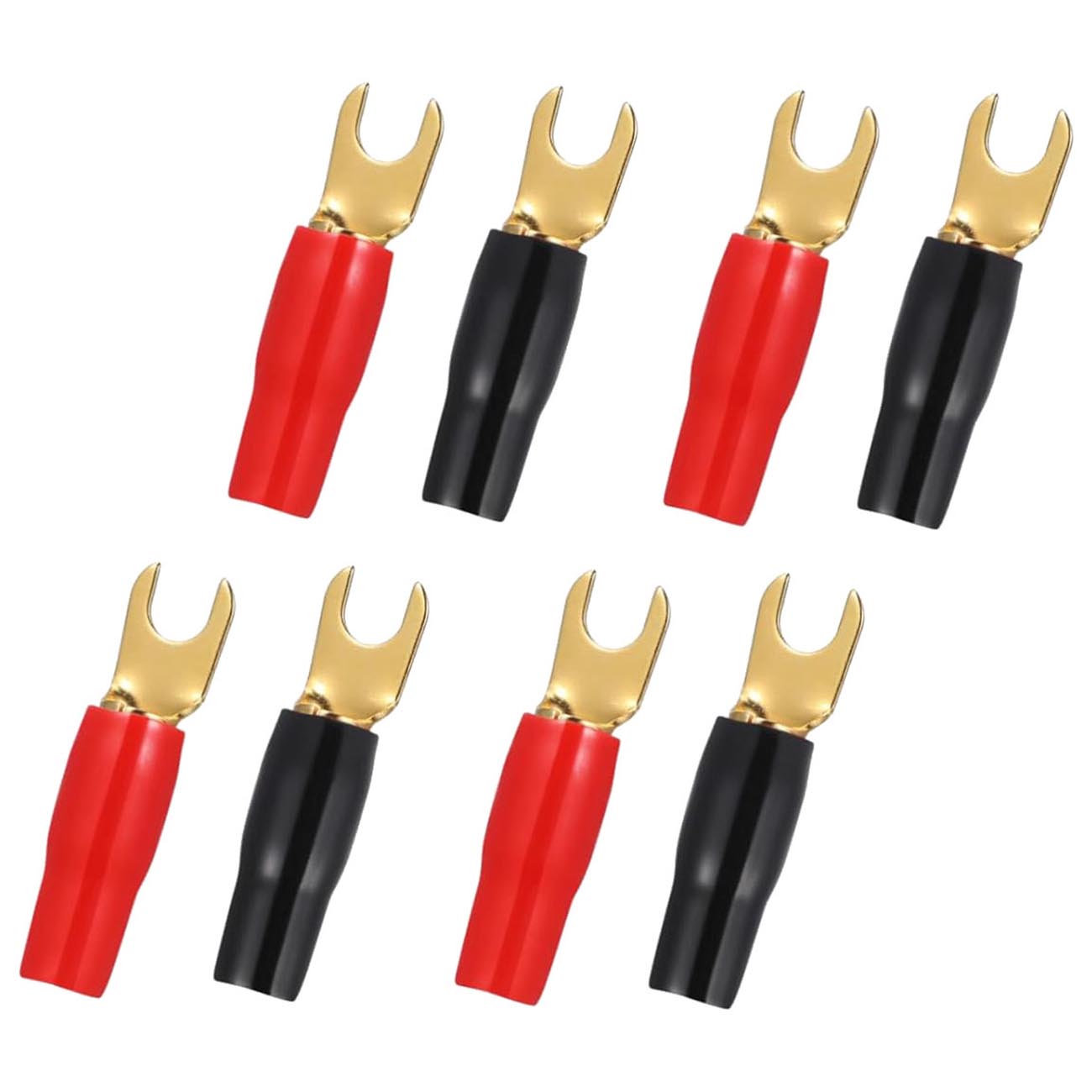 Nippon Audiopipe Gold Plated Spade Terminals for 8-Gauge Wire (4 Pair)