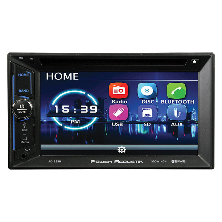 Power Acoustik PD623B 6.2-Inch Double Din DVD Receiver with Bluetooth