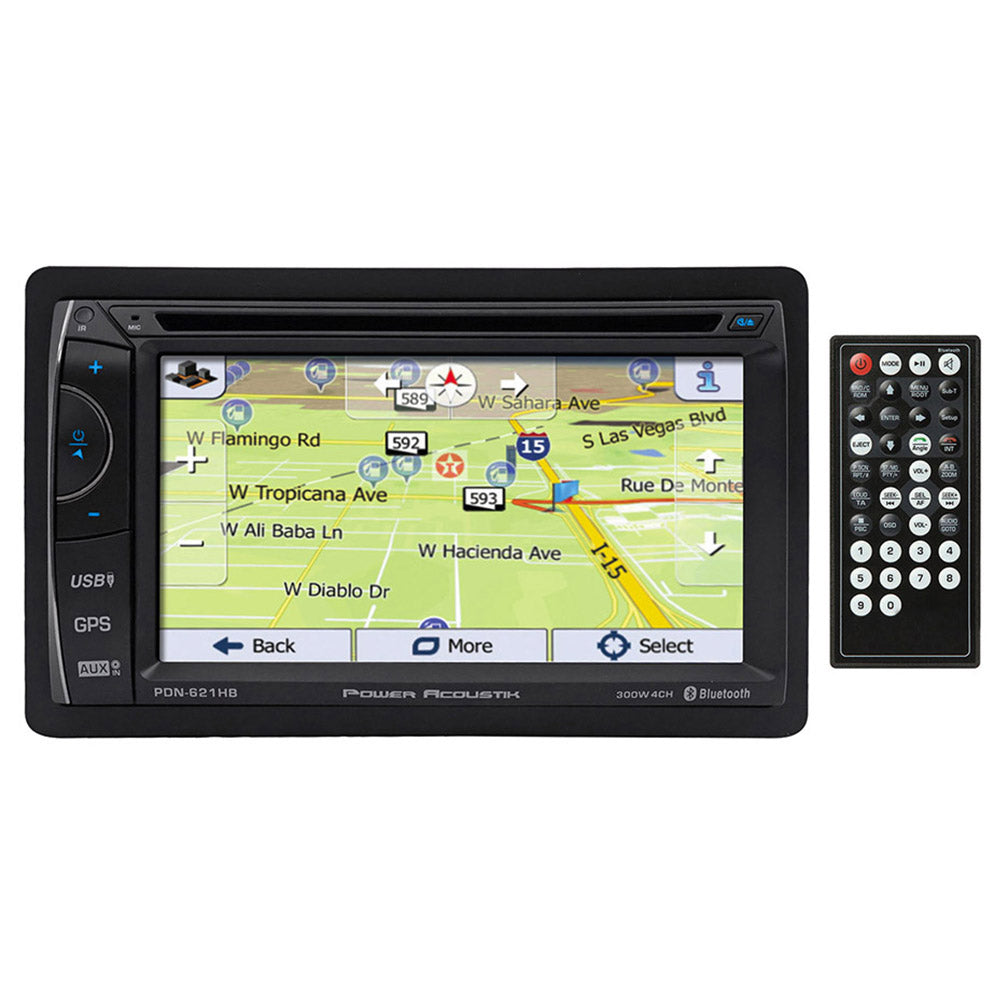 Power Acoustik PDN621HB 6.2-Inch Double DIN AM/FM/CD/DVD/USB Bluetooth Navigation Receiver